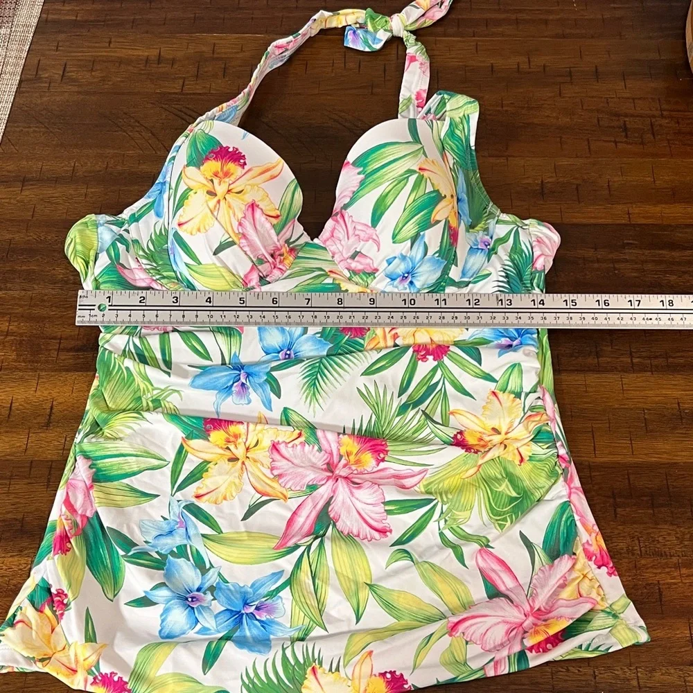NWT Tommy Bahama Orchid Garden Halter Tummy Control Tankini Small Sizes L, S